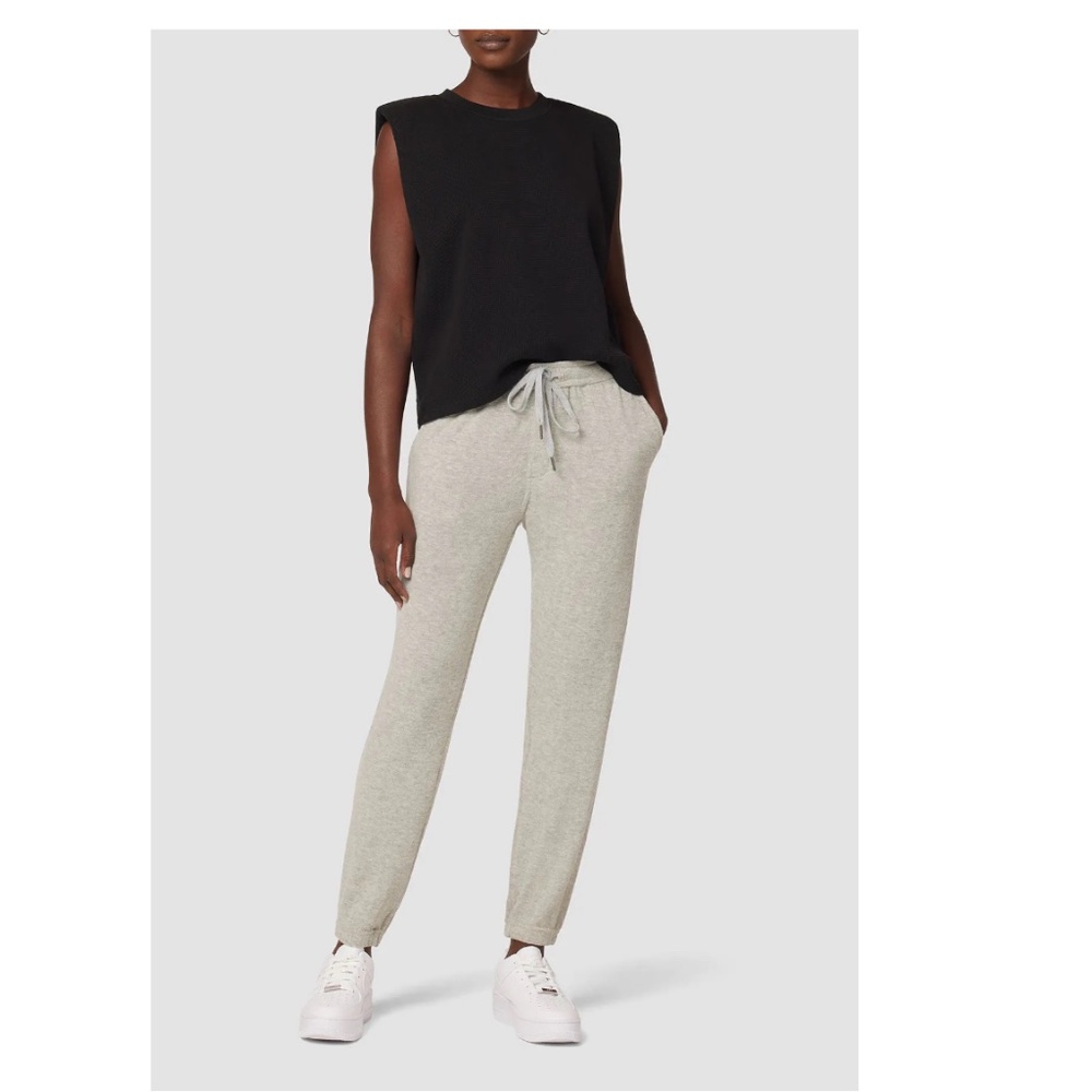 Hudson Jeans Knit Trouser Jogger Pants Light Oatmeal Heather